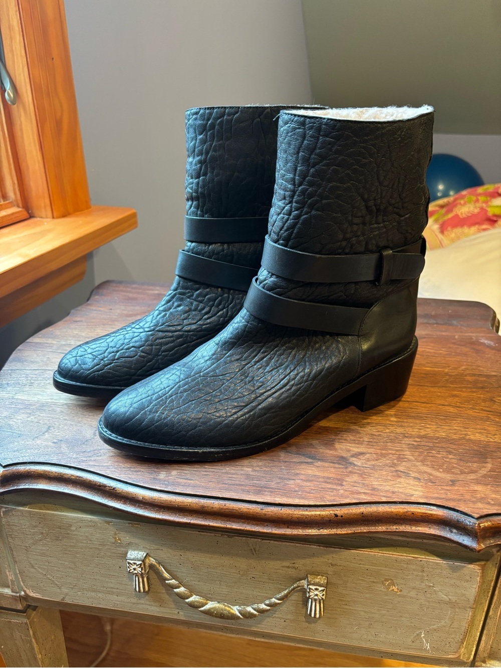 Loeffler Randall Vesper Black Leather Mid-Calf Boots - Picture 5 of 8
